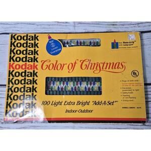 VINTAGE KODAK Color of Christmas Lights 100 Extra Bright “Add-A-Set” 1991 NIB